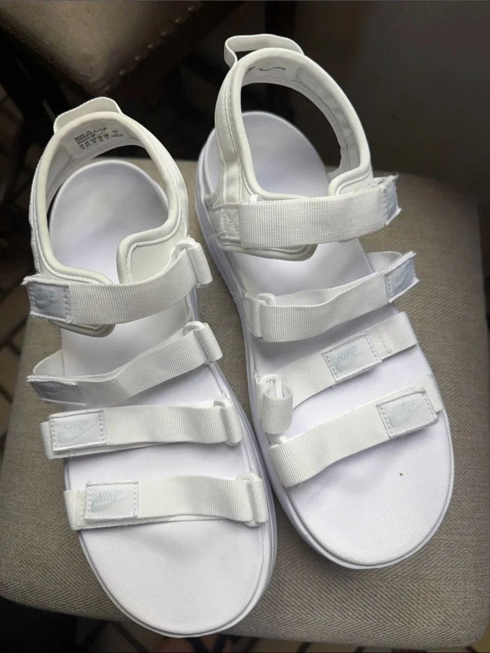 Nike White Triple-Strap Women's Sport Sandals